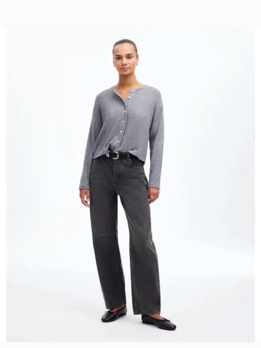 Madewell The Darted Barrel-Leg Low Slung Oversized Fit Jean Olenda Wash Size 27